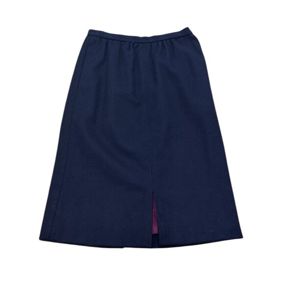 Women’s Vintage Skirt wool navy w/ purple lining 1990s - Picture 1 of 7